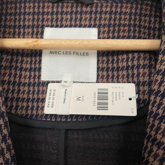 NEW Avec Les Filles Longline Plaid Blazer Anthropologie - Picture 2 of 6